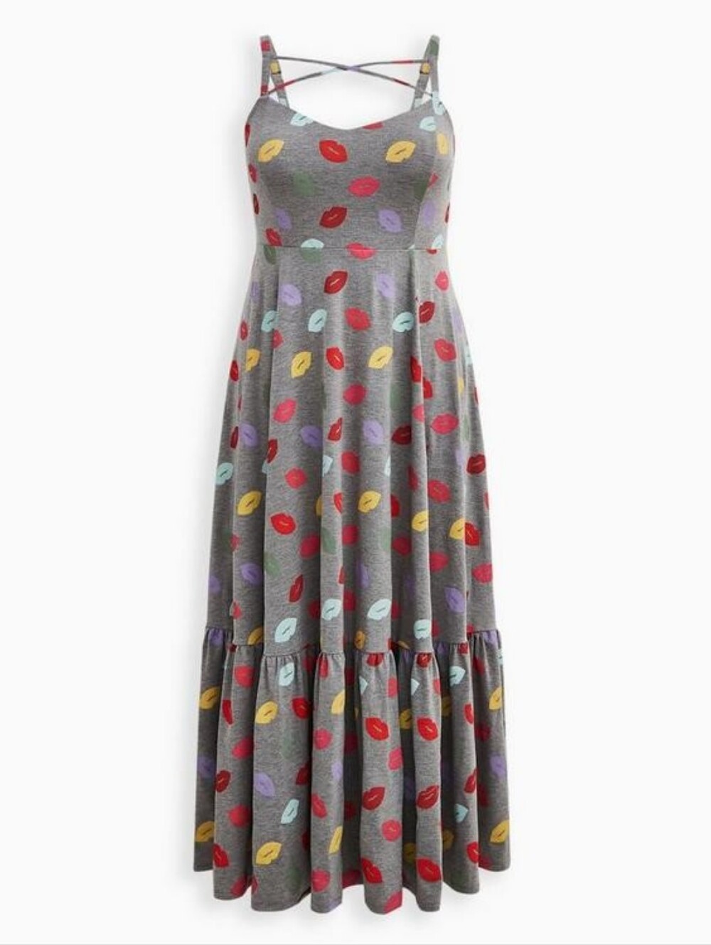 Torrid Size 1 Tiered Strappy Maxi Dress 14 16